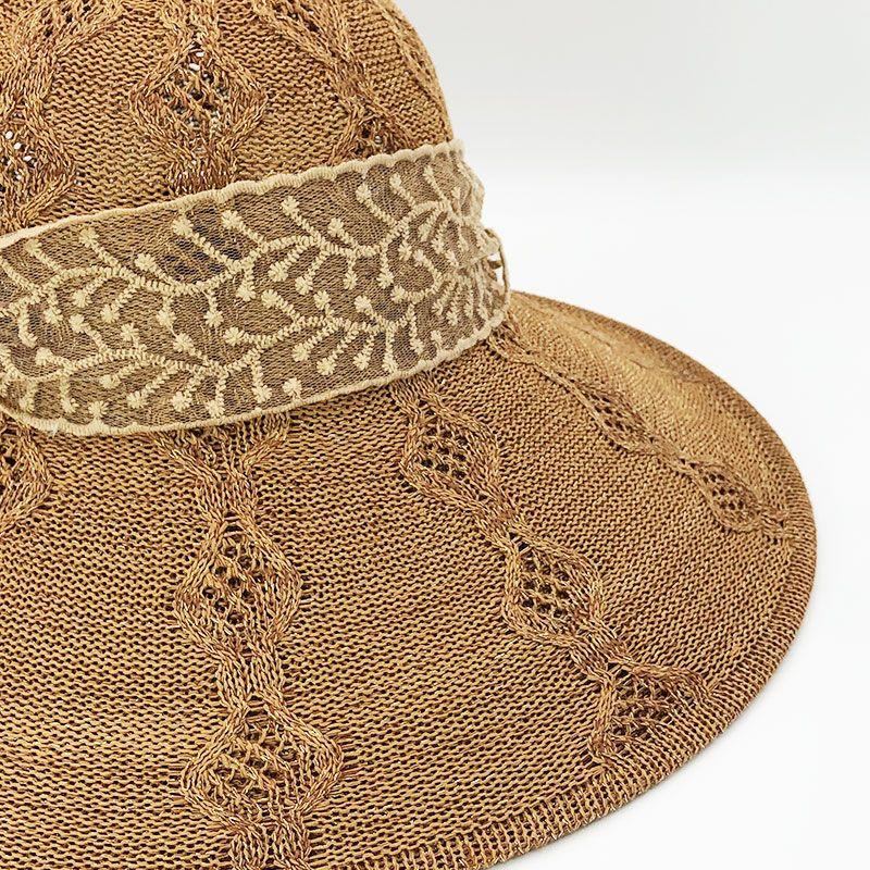 Neuer einfacher faltbarer Reiseurlaub Sonnenschutz Strand Fischerhut Strohhut Damen Sommer Sonnenschutzhut