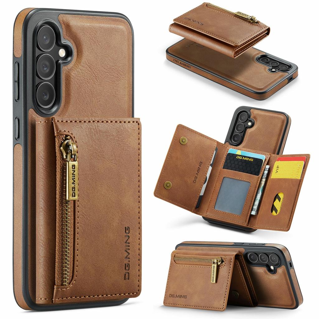DG.MING M5 Series For Samsung Galaxy S25 FE Case Detachable Magnetic Leather Phone Cover with Card Slots