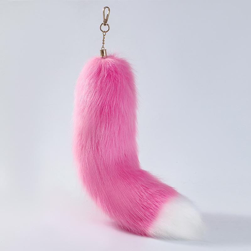 Keychain Pink Key Ring Raccoon Coat Tails Chain Keychain Keyring Gift New Tails Key Ring Chain Creative Rings For Men