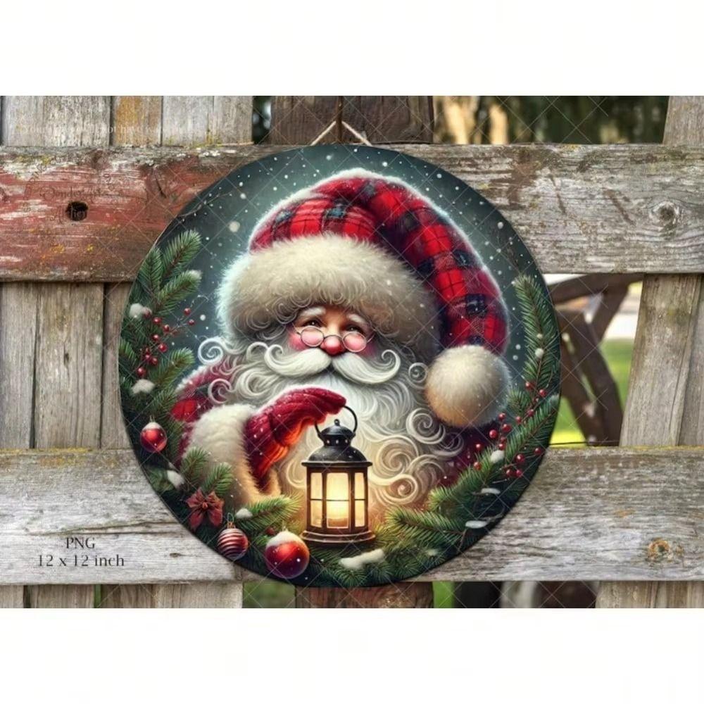 Metal Wall Sign Magic Deer Christmas Art Home Decor 20x20 Cm