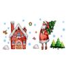 Christmas Themed Window Sticker, Claus Small House, Tree Creative Double-sided Visible Electrostatic Sticker
