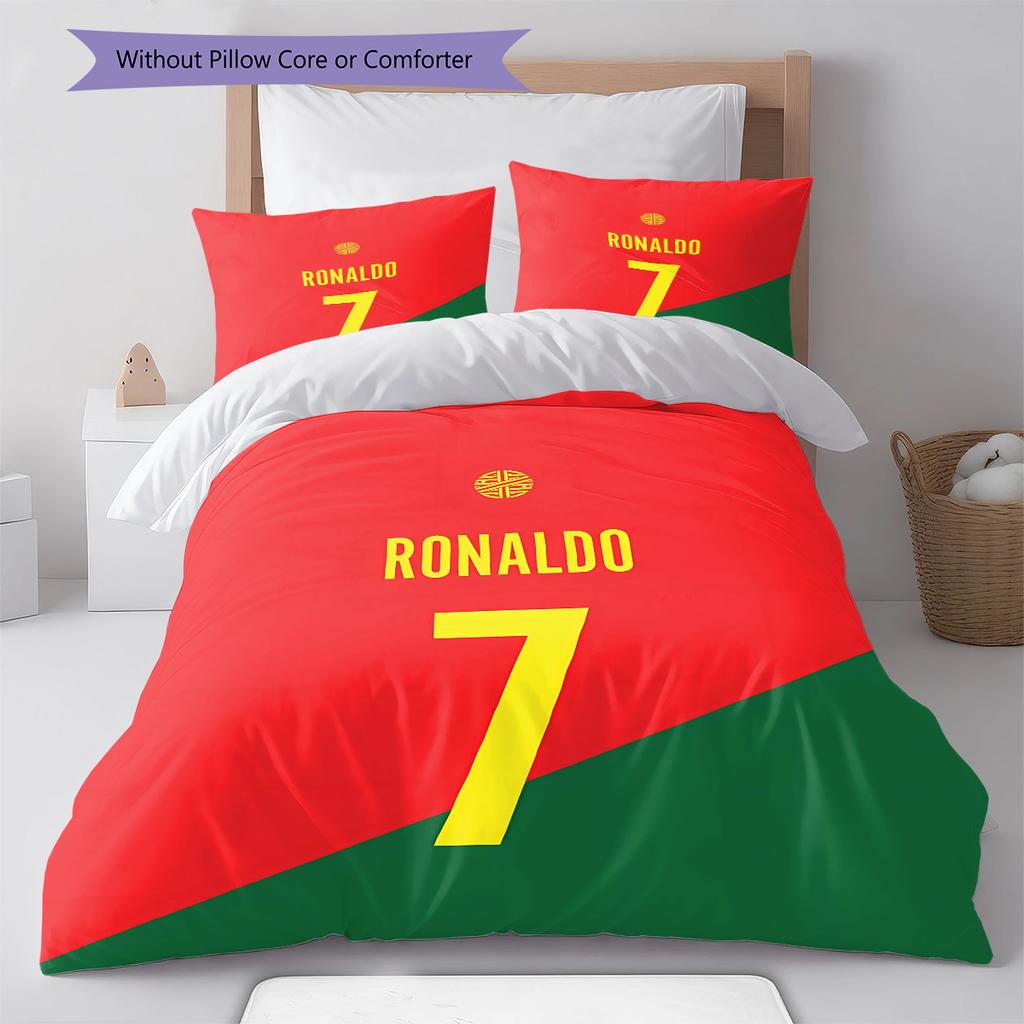 CR7 Pattern Bedding,Quilt Set Quilt Cover Pillowcase Home Birthday Gift (1 * duvet cover + 2 * pillowcase, without core)