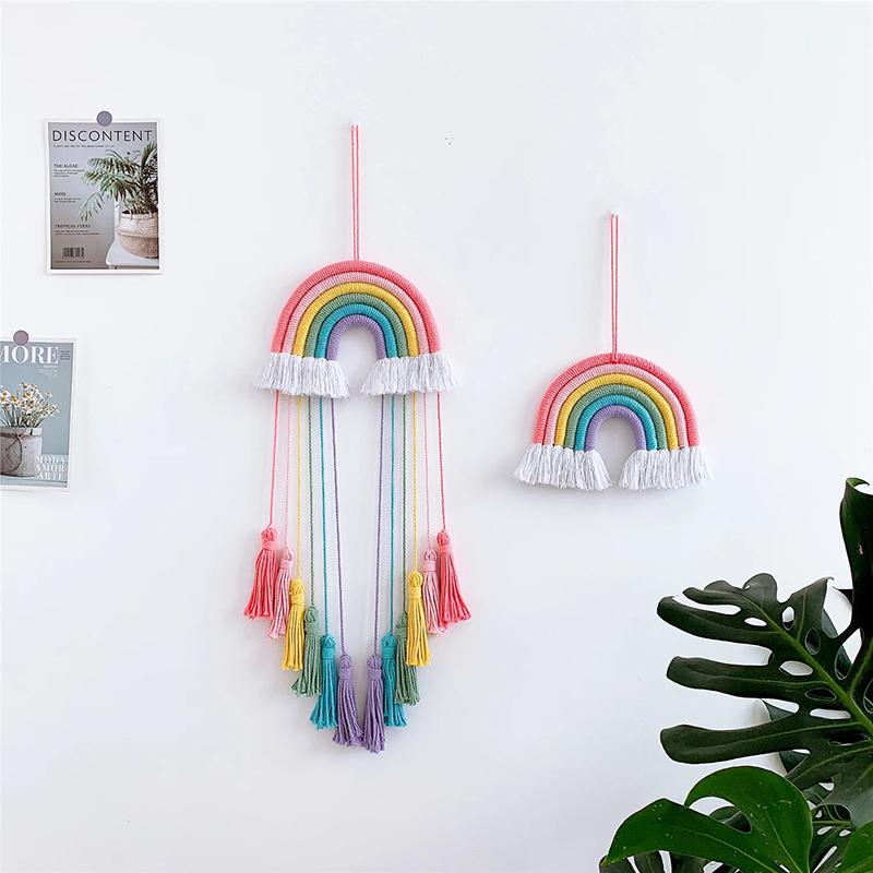 Bohemian Style Rainbow Wall Hanging, Rainbow Fabric Decoration For Home, Room, Classroom, Dorm Or Party, Bohemian Style