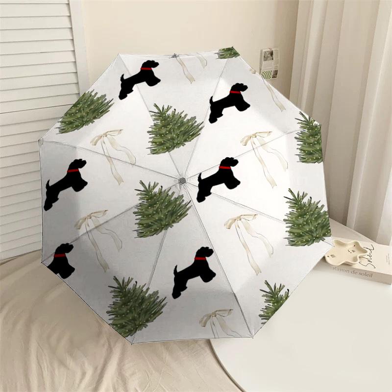 

1PC christmas tree dog Automatic Open/Close Umbrella with Windproof, 8-Rib Sturdy Canopy, Durable Ribs, Fashionable Design1368A
