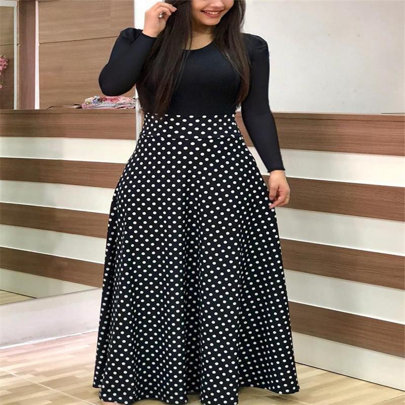 Explosiver Stil Blumenmuster Farbkombination Kurzarm Große Größe Kleid Damen