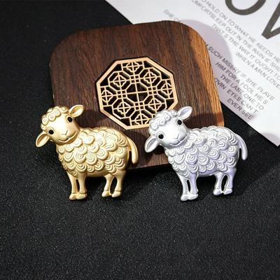 Retro Zodiac Sheep Brooches For Women Unisex Year Of The Goat Animal Party Office Brooch Pin Gifts