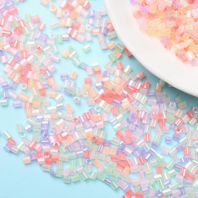 3000 Stück Macaron-Farbe DIY Schmuckzubehör 2 x 3 mm Acryl für die Herstellung von Armbändern, runde Rohrperlen
