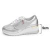 Fashion Plus Size Fashion Wedge Sneakers for Women Gold Silver Platform Sports Shoes Woman Lightweight Breathable Casual Running Shoes
