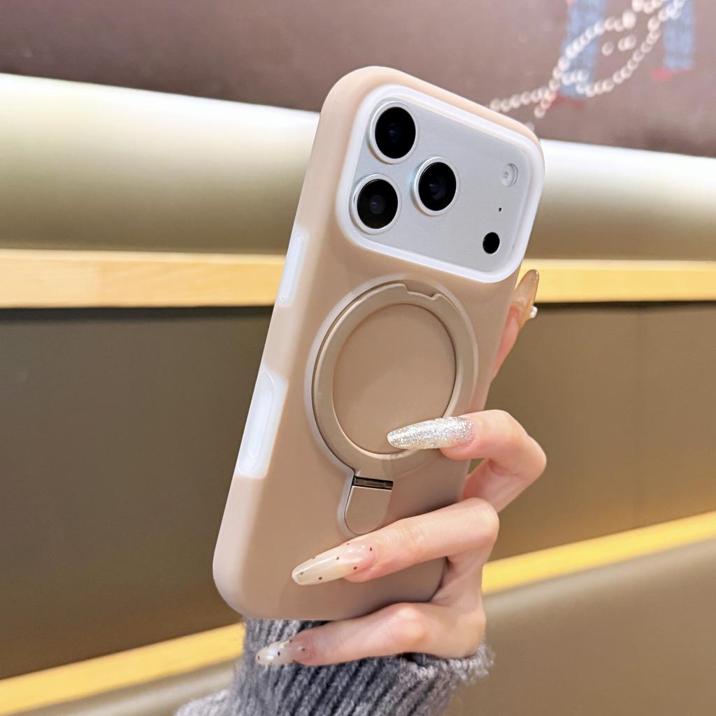 Stand Holder For Magsafe Wireless Charge Kickstand Case For iPhone Air 17 16 15 Pro Max Jelly Neon Silicone Shockproof Cover