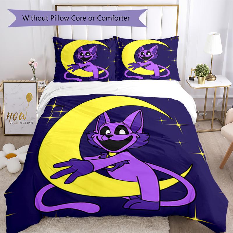 3pcs Smiling Critters1 Pattern Bedding Set Duvet Cover Set Includes Duvet Cover &pillowcases, Perfect All Season Bedroom Decoration & Gift