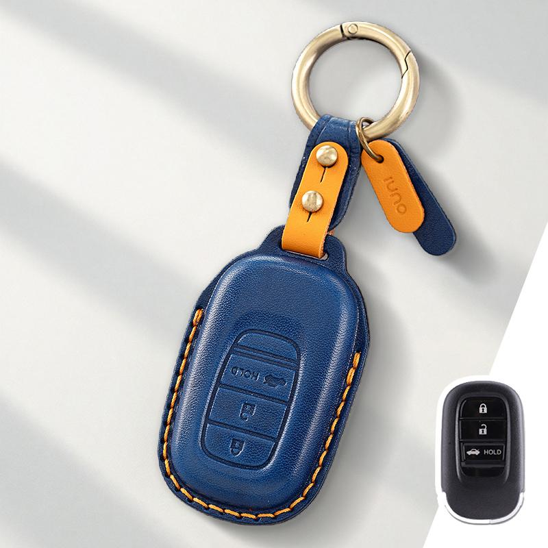 Genuine Leather Protector for CR-V HR-V Civic Accord Pilot Key Case Cover Fob