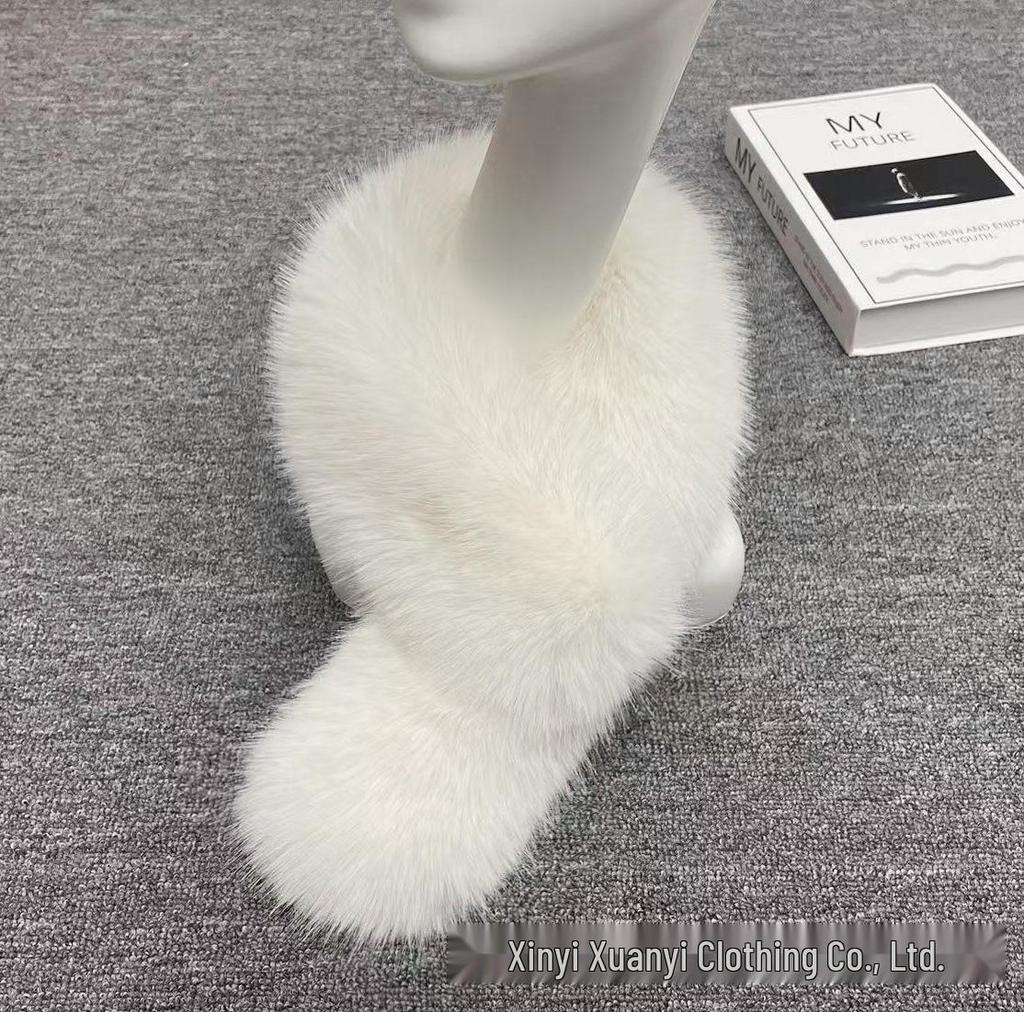 Korean Style Faux Fur Scarf: Double-Sided, Versatile Neck Warmer for Autumn and Winter