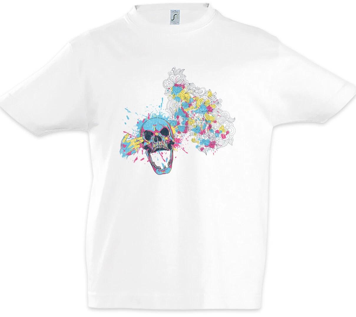 Color Splatter Skull Kids Boys kids boys T-Shirt Tattoo Tattooist Skull Skull 160