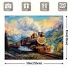 2D Steam Train Backdrop Mountain Photography Background