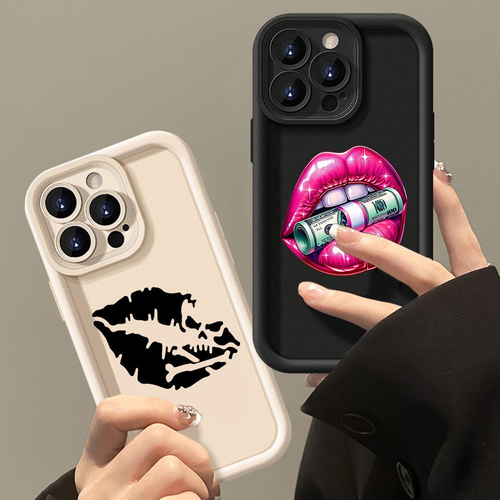 LZ18 Lips Kiss Silicone Phone Case for Xiaomi 11 Lite 5G 14T Redmi 14C 13C A3 Note 12 11 9 10 13 Pro Plus Shockproof Back Cover