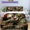 3pcs Custom Name Mysterious Clown Portrait Bedding Set Printed Bedding Set Duvet Cover Closure Includes 1 Duvet Cover & 2 Pillowcases Bedroom Decor