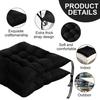 Coussin de chaise - AIMOONSA - 40 x 40 cm - Noir - Lot de 4 - Ficelles de maintien