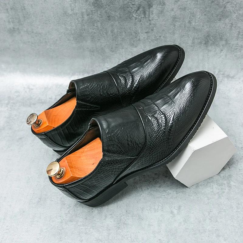 

Кожаные туфли Мужские мокасины Slip On Деловая повседневная обувь для отдыха Классические туфли на высоком каблуке Мужская обувь Мужские мокасины 6.5