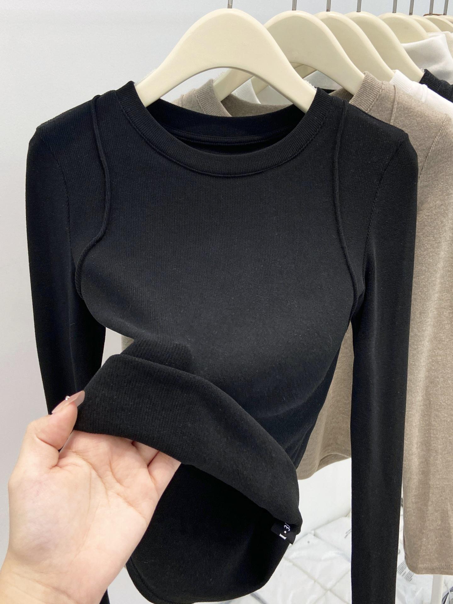 

Women s Slim Fit Brushed Cotton Fleece Long Sleeve Base Layer Top for Autumn/Winter Small