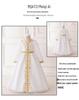 Middle Eastern Muslim Women's V-Neck Lantern Sleeve White Maxi Dress