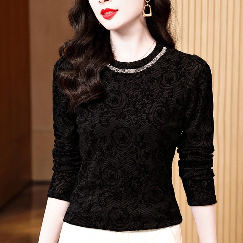 

Новый осенне-зимний стиль, приталенная базовая рубашка из кружева и сетки для женской моды, нижнее белье 3XL