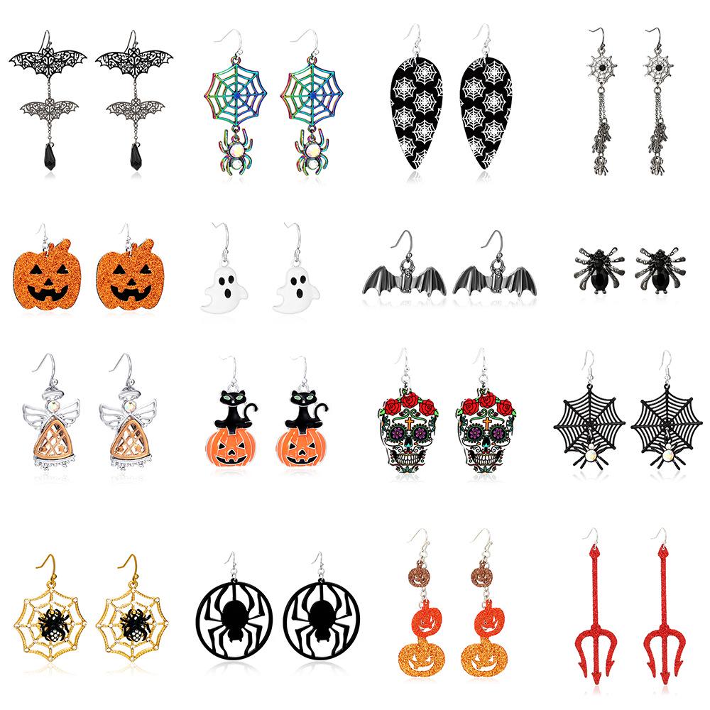 Orecchini di Halloween Ragno Teschio & Zucca Pipistrello: Unisex, Divertente ed Esagerato