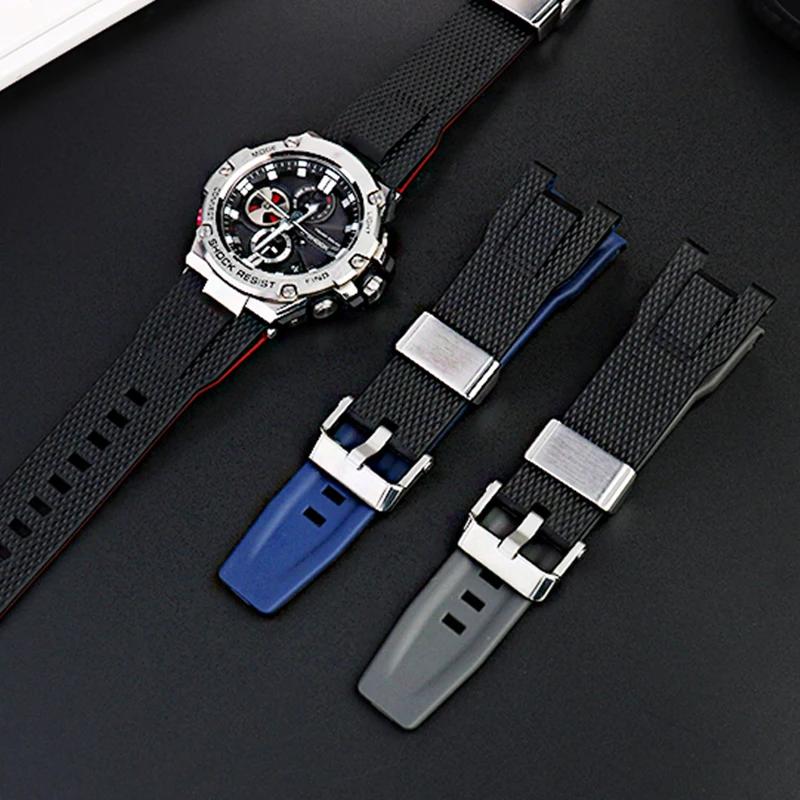 New Resin Silicone Watch Strap for Casio Steel Heart GST-B100/S110/W300/400G GST-W300G Men Women Waterproof Sports Watchband