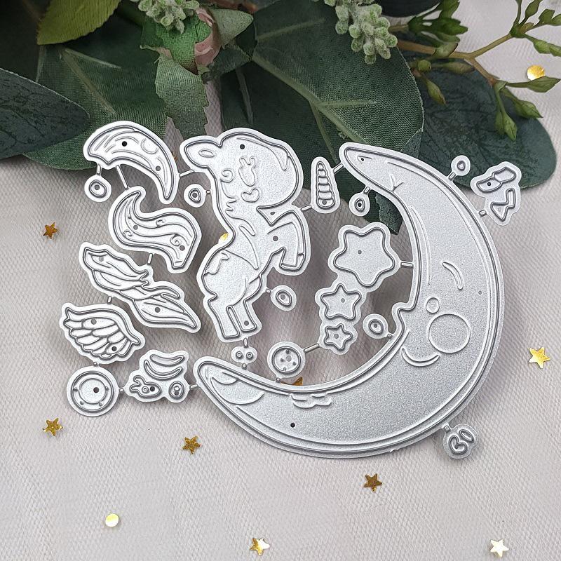 Moon and Pony Metal Cutting Dies Craft Embossing Scrapbooking Stamps for Card Making Decor