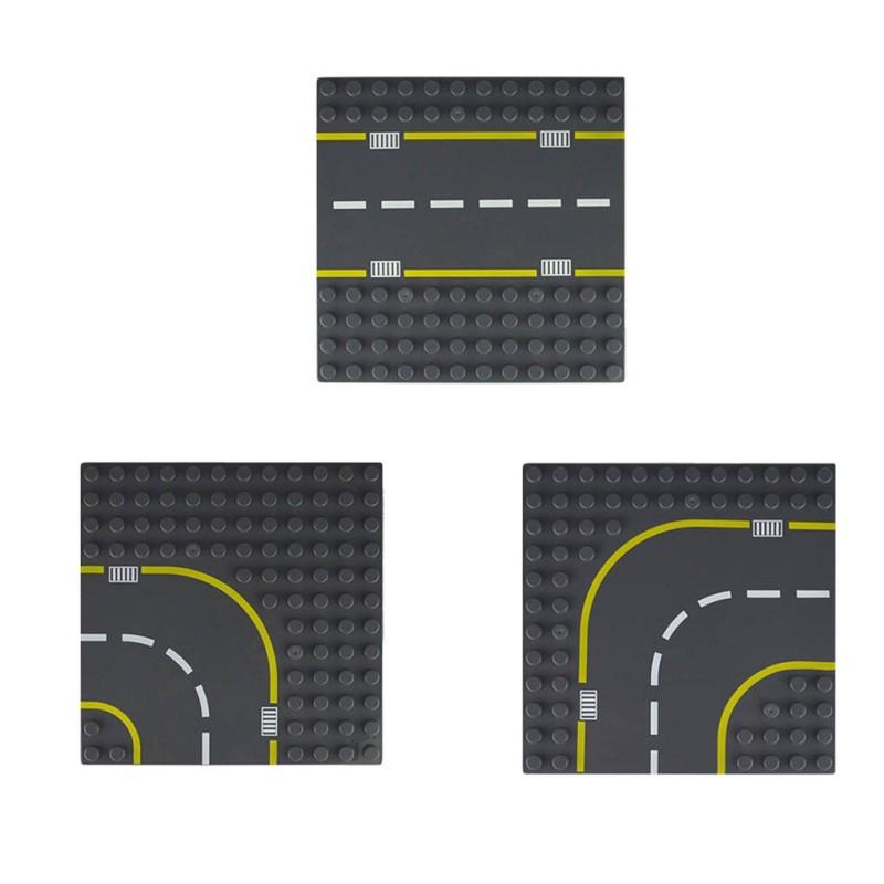 Diy Autobahn Straßenplatte Bausteine Steine Spielzeug Kompatibel mit Lego Duplo