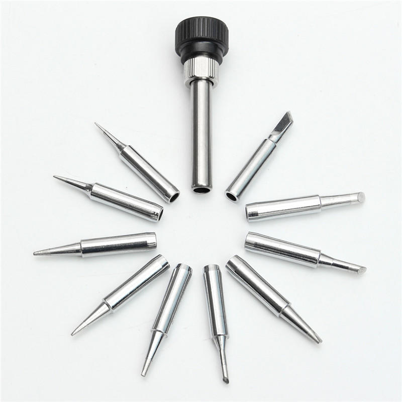 Wandisy Soldering Iron Tip 11Pcs 900M-T Series Soldering Iron Tip Head Set Replacement Parts for 936 Soldering Station Wandisy Soldering Iron Tip 11Pcs 900M-T Series Soldering Iron Tip Head Set Replacement Parts for 936 Soldering Station