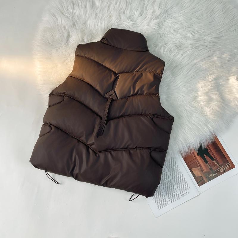 Women's Loose Fit Stand Collar Sleeveless Down Vest For Autumn And Winter