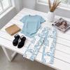 Geometric Pattern T Shirt Set With Stretch Polyester For Casual Summer Womens Fashion