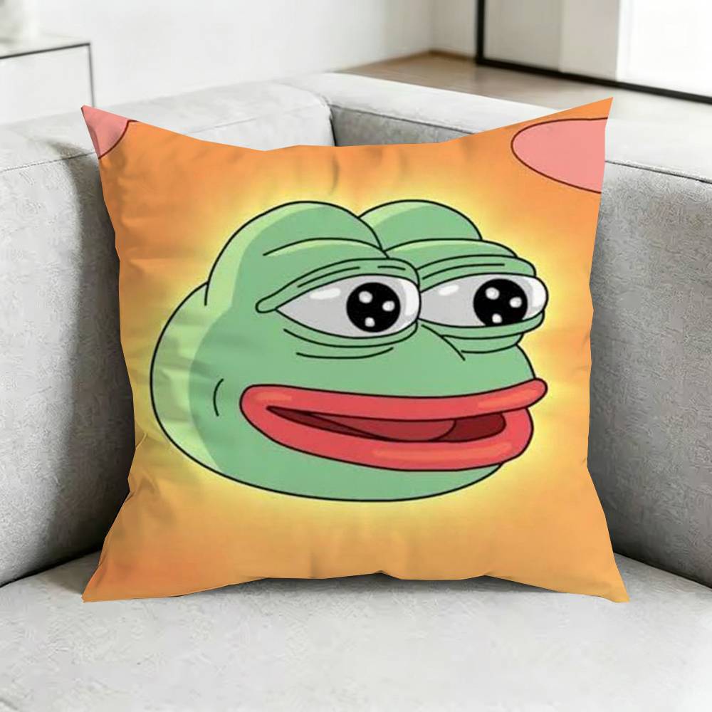 Funny Cartoon Pepe the FrogG Pillow Case Square DoubleSided Sofa Cushion Cover Bedroom Bedside Pillow Gift