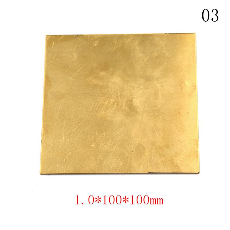 Mosiężna metalowa cienka blacha foliowa o grubości 0,5 Mm / 0,8 Mm / 1 Mm / 2 Mm 100X100 Mm Części do majsterkowania