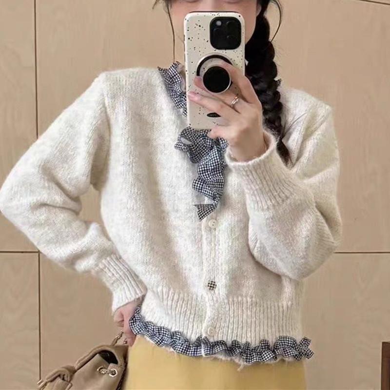 Autumn and Winter Women's Knitted New Sweater Autumn and Winter Short Knitted Coat