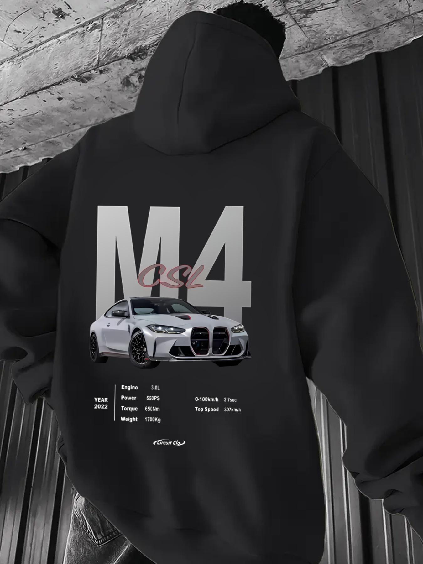 

Men s Red M4 Racing Hoodie - Inspired graphic with white racing design, drawstring, kangaroo pocket, relaxed fit 3XL
