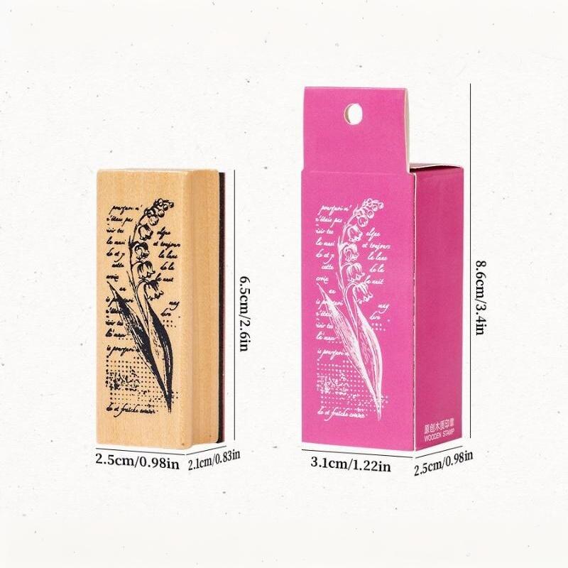 1Pcs Vintage Wooden Stamps Retro Flower Plant Grass Stamps For Scrapbooking Diy Card Making Craft Standard Seal Stationery
