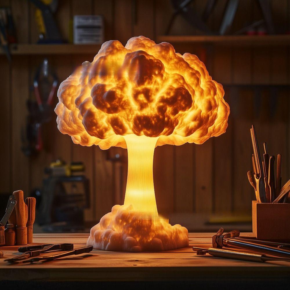 Mushroom Cloud Design Mushroom Cloud Lamp Compact Night Light Visual Impact Table Lamp  Decoration