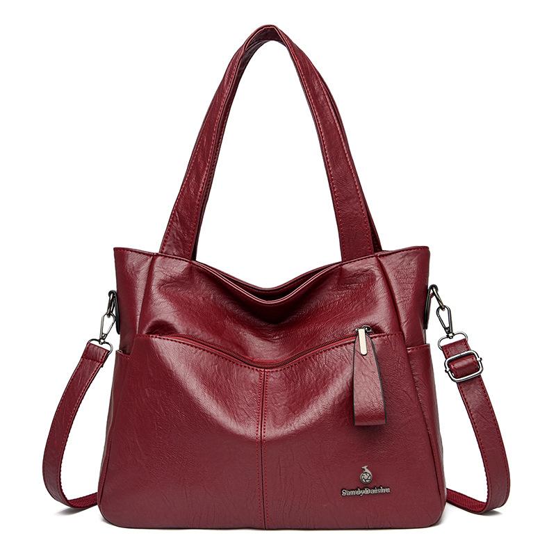 Quality Women's Leather Top Handle Bags Female Shoulder Sac Tote