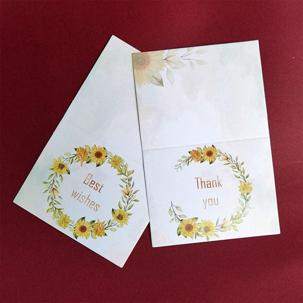 100PCS Multicolor Thank You Card Floral Pattern Package Decoration Gretting Cards Party Gift I Love You Gift Card