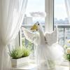 Yousheng 1 Set Angel Goose Outfit, Porch Goose Angel Devil Costume, Feather Wings Skirt Headband Wand Set, Fits Porch Goose Statue for Home Yard Lawn