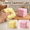 5cm Cheese Squeezed Cube Crunchy TPR Fidget Toy Novelty Crackling Cheese Pinch  Office Desk Toy