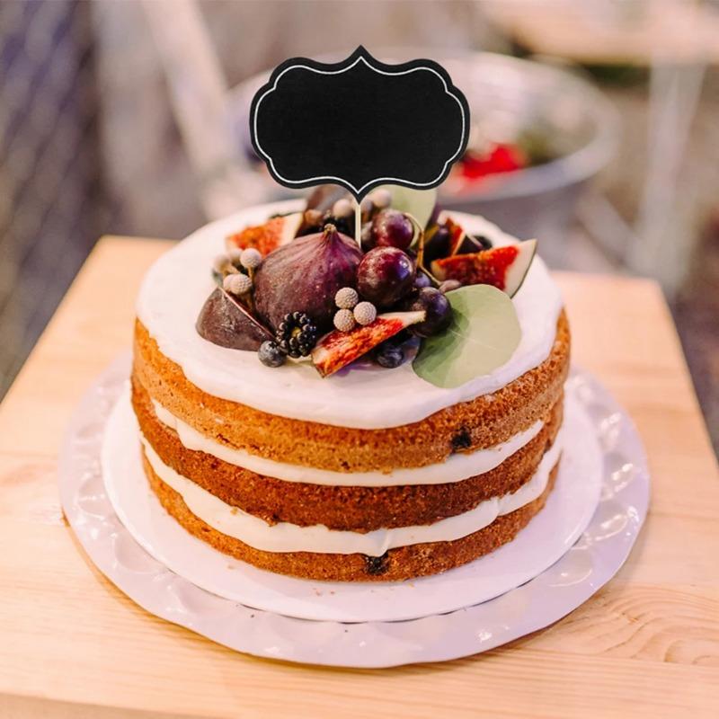Mini Chalkboard and Assorted Party Cake Toppers Set Reusable Blackboard Picks for Wedding Birthday Halloween  Party Supplies