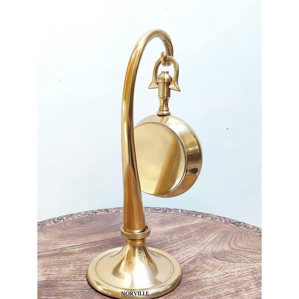 Antique Brass Table Clock Vintage Glass Clock Watch for Study Table, Decor, Office Desk, Home Decor, Wedding Gift Item