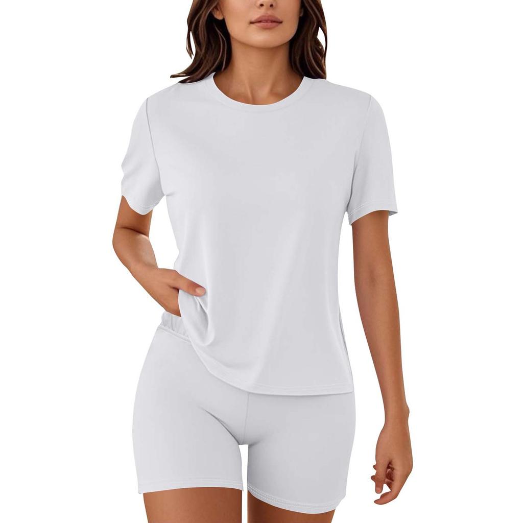 Women Pajamas 2 Piece Sets For Women T-shirt Shorts Outfits Sleepwear