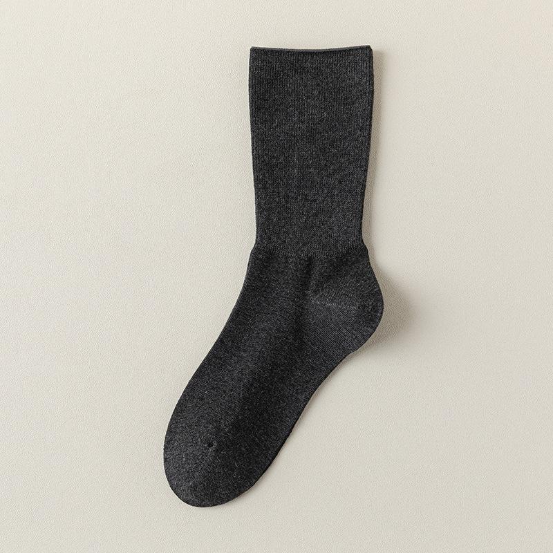 Mid-calf Socks, Solid-colored Cotton Socks, Women's Autumn and Winter Postpartum Socks, Women's Sweat-absorbing Boneless Loose Compression Socks