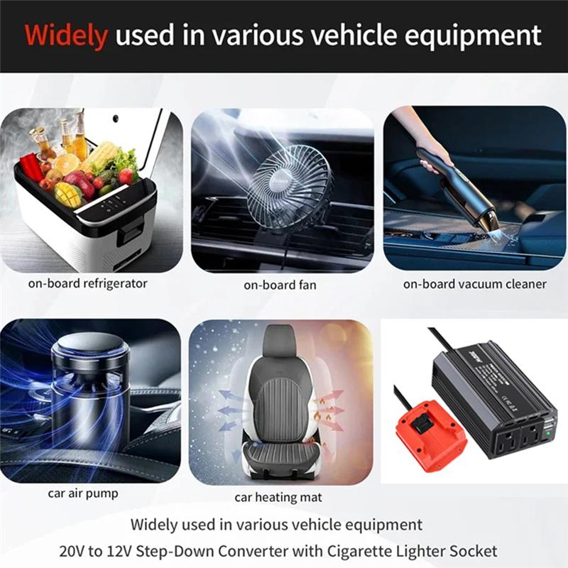 ABUO-300W Car Power Inverter For Li- Battery Outdoor Inverter AC110V/DC20V Power Station Generator