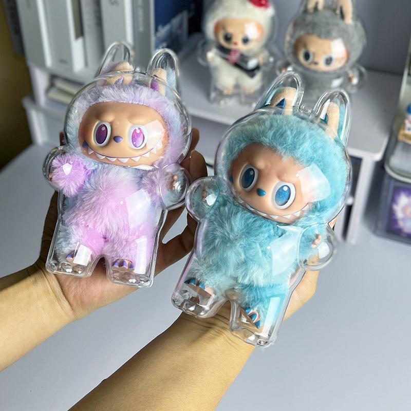 Labubu High-Energy Acrylic Protective Case & Baby Stroller Bag Charm Display Box - Transparent & Dustproof.