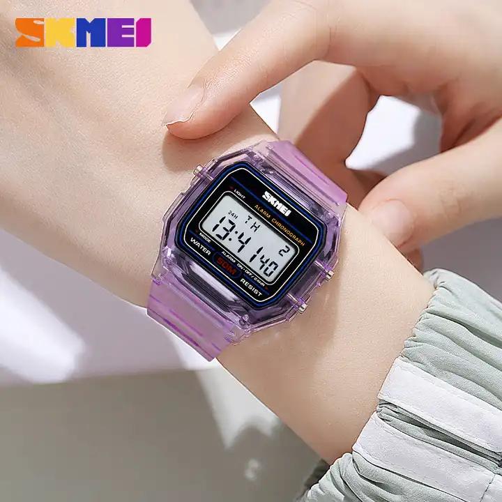 SKMEI 2056 LED Men Sport Square Mirror Face Silicone Women Digital Wristwatch Electronic Alarm Clock Reloj Hombre Unisex Watches