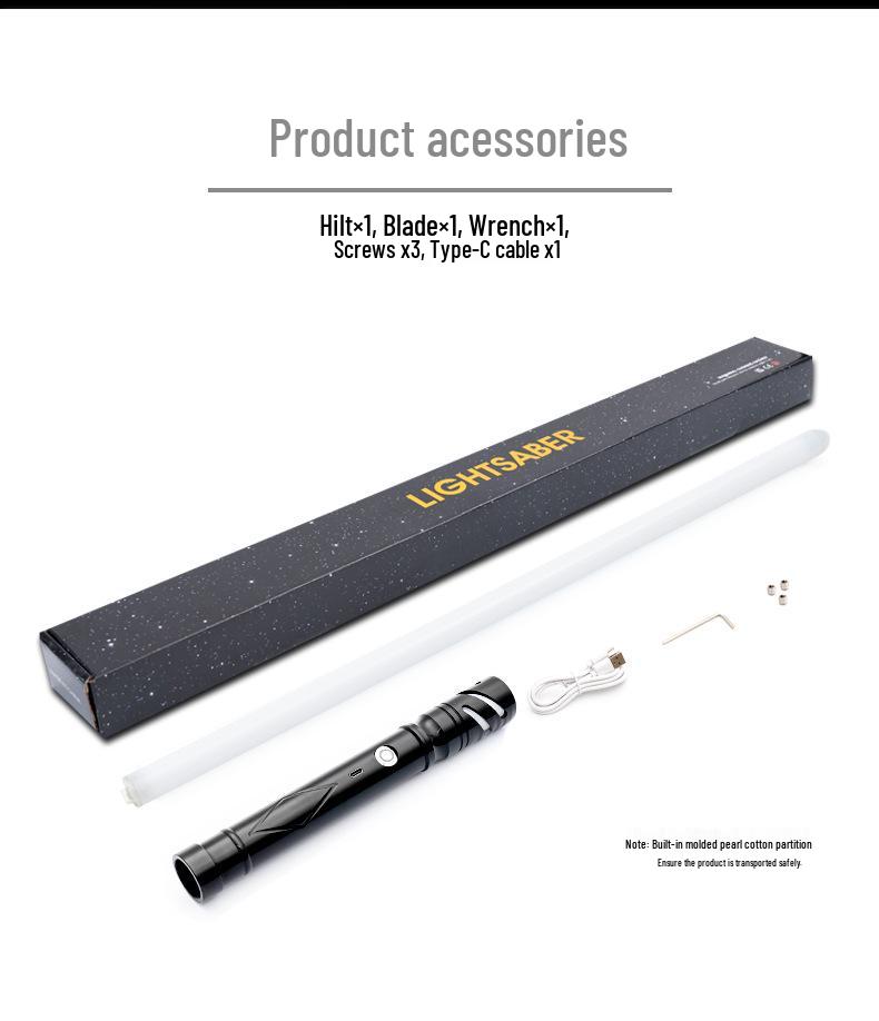 LED Alloy Lightsaber Toy - Rechargeable, Luminous Pixel Design for Kids 
